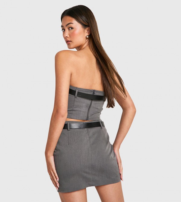 بوهو بوهو - رمادي Mini Skirts