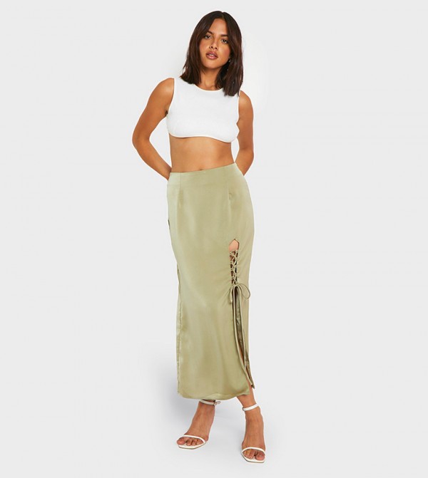 boohoo  - Olive Midi Skirts