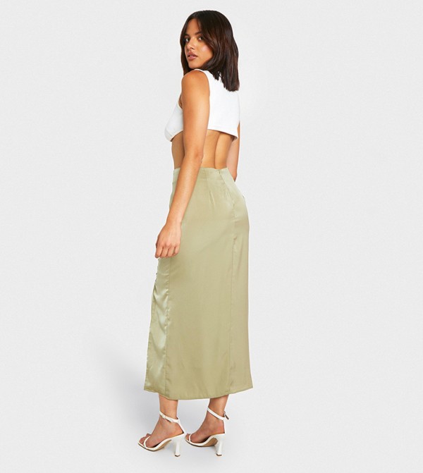 boohoo  - Olive Midi Skirts
