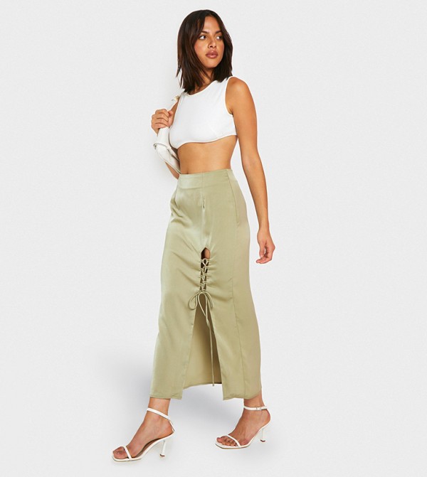 boohoo  - Olive Midi Skirts