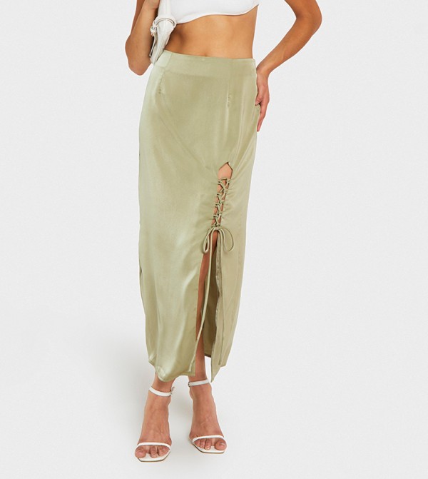 boohoo  - Olive Midi Skirts