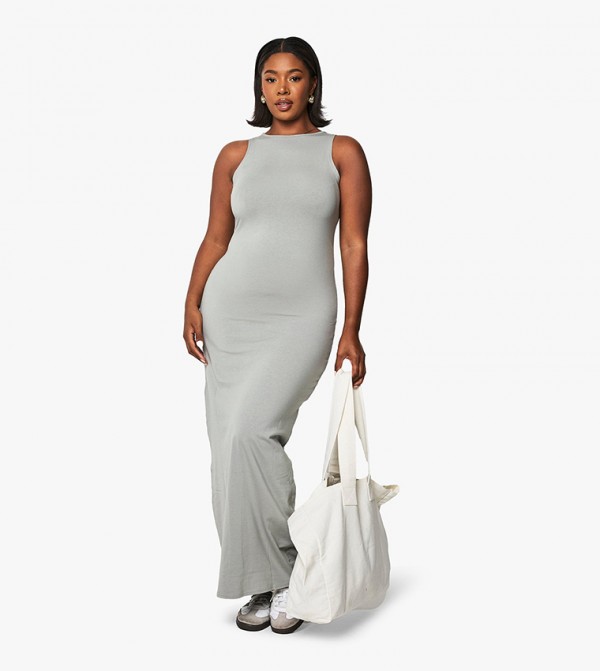 بوهو مقاس كبير - رمادي فساتين