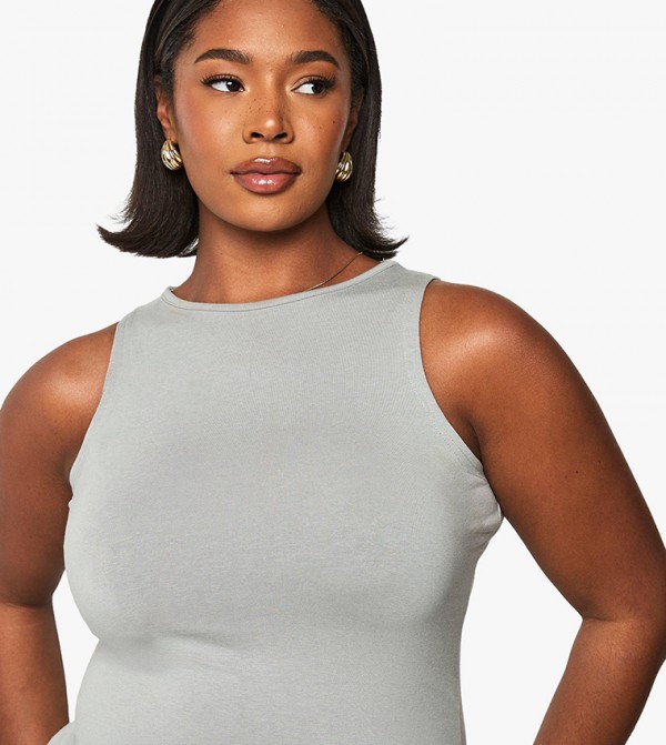 بوهو مقاس كبير - رمادي فساتين