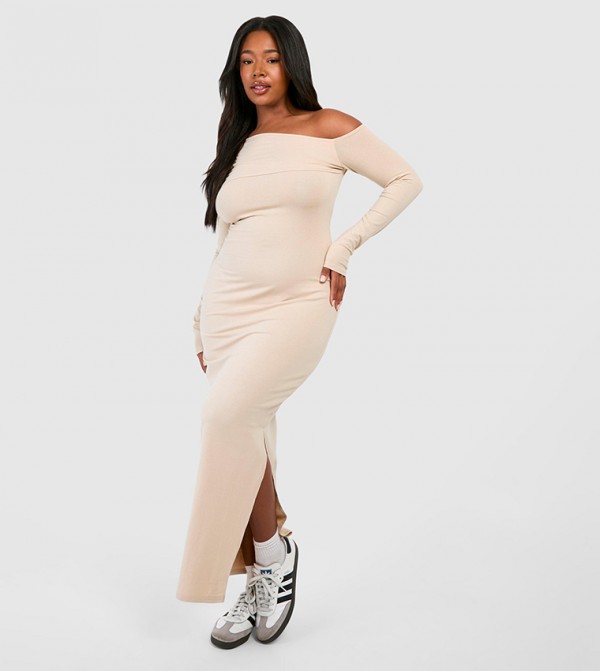 boohoo  Plus Size - Beige Dresses
