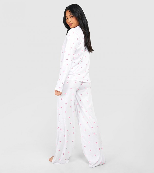 boohoo  Sleepwears & Loungewears - White Nightsuits/Pyjama Set
