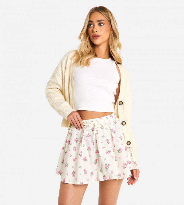 بوهو  - أبيض Mini Skirts