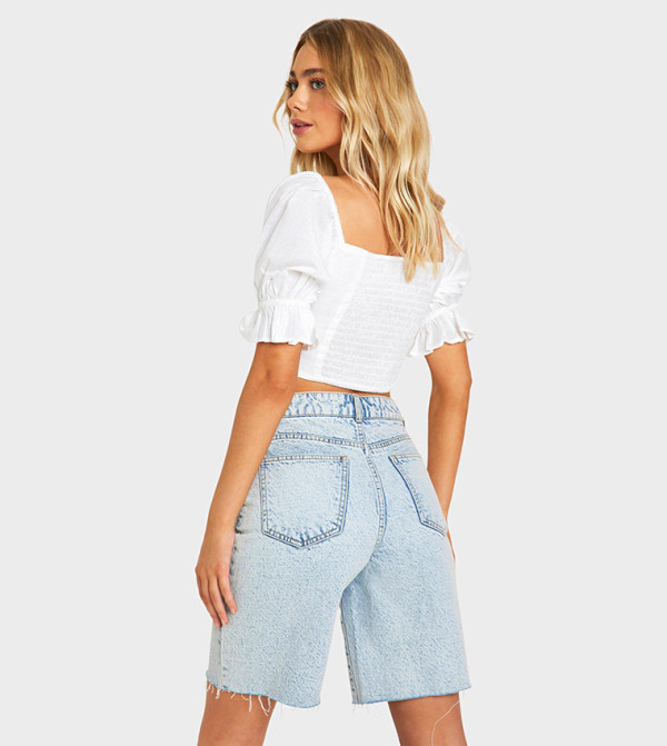 boohoo  b-glam-look - White Cropped Tops