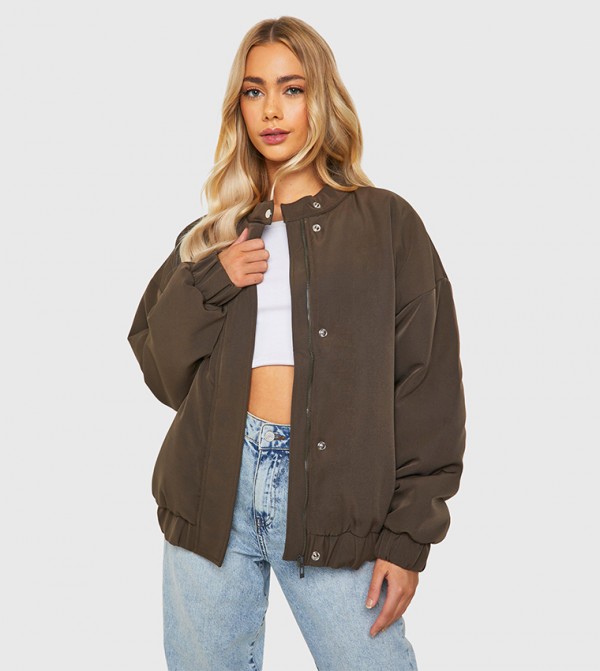 boohoo  Clothing - Khaki Casual Jackets