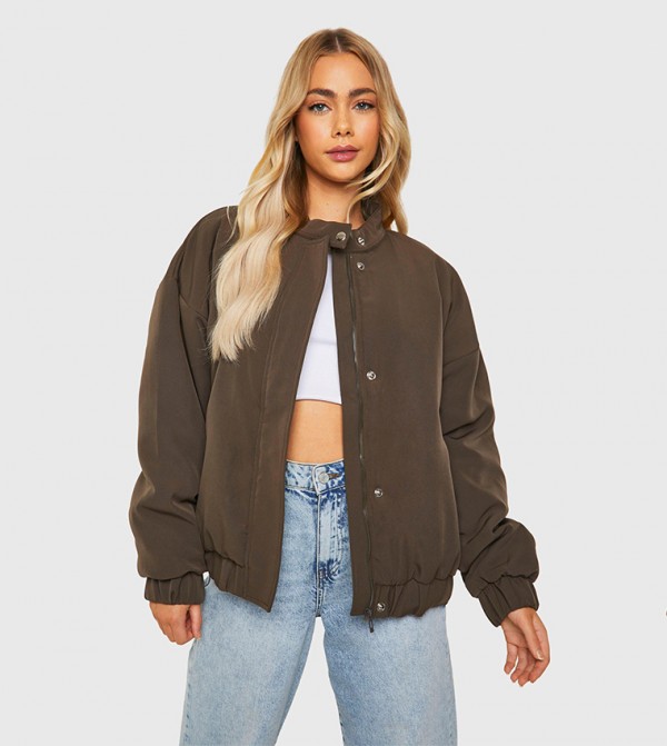 boohoo  Clothing - Khaki Casual Jackets