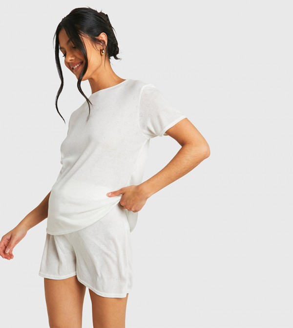boohoo  Maternity Clothing - White Sleep wear
