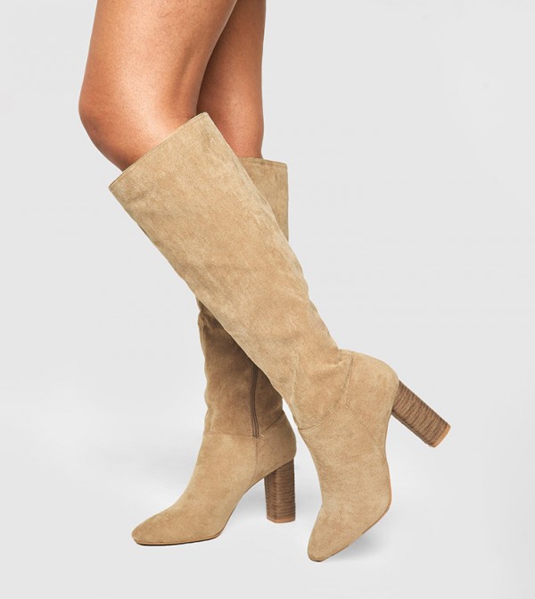 boohoo  Boots - Natural Knee length Boots
