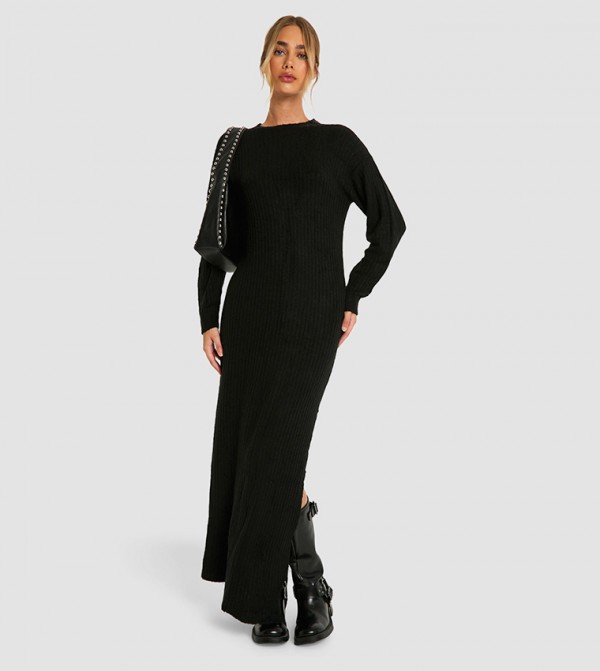 boohoo  Maxi Dresses - Black Casual Dresses