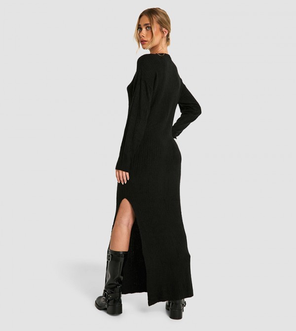 boohoo  Maxi Dresses - Black Casual Dresses
