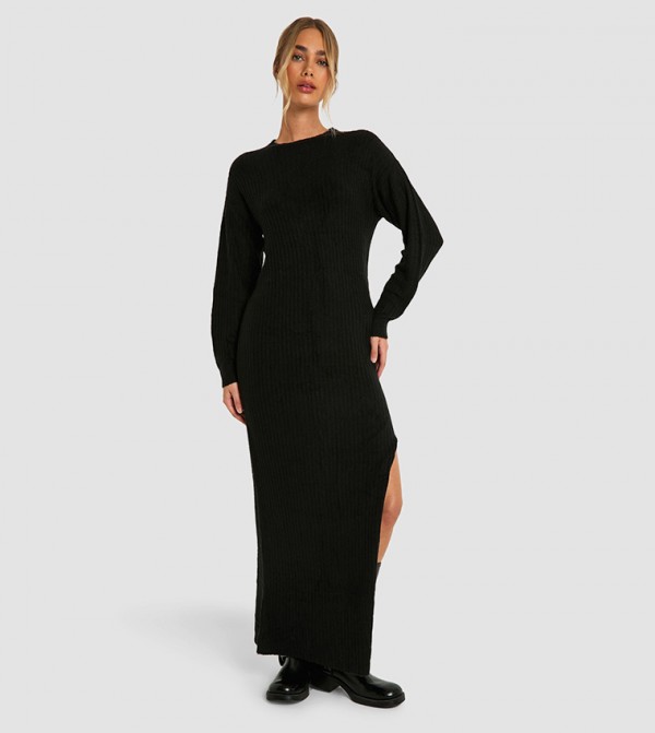 boohoo  Maxi Dresses - Black Casual Dresses