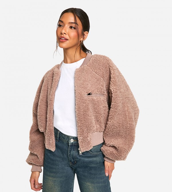 boohoo  Jackets & Coats - Beige Casual Jackets