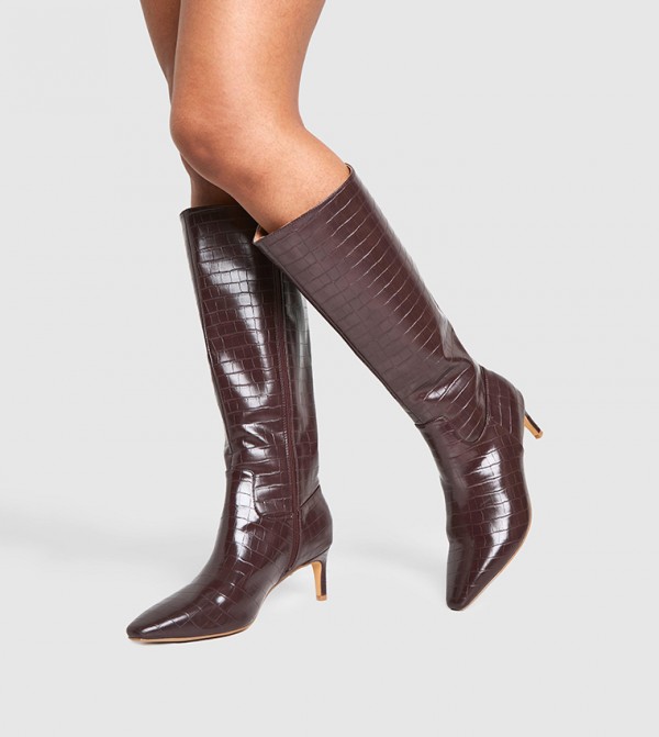 boohoo Boots - Brown Knee length Boots