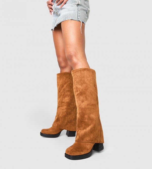 boohoo  Knee High Boots - Camel Knee length Boots
