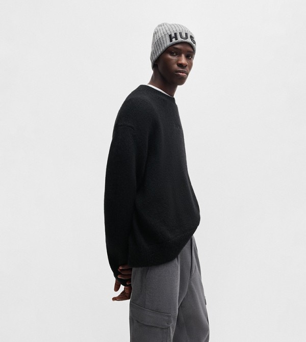 هوغو   سترات و كارديغانات  - أسود Round Neck Sweaters