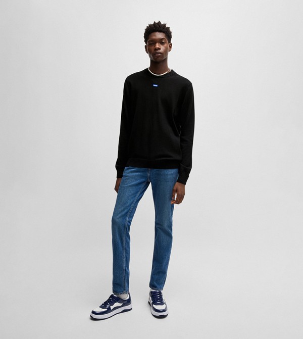 هوغو   سترات و كارديغانات  - أسود Round Neck Sweaters