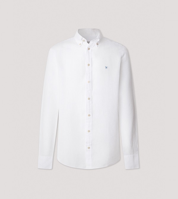 Hackett Long Sleeves - White Casual Shirts