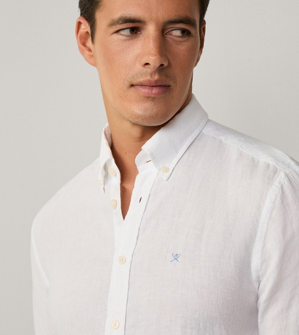 Hackett Long Sleeves - White Casual Shirts