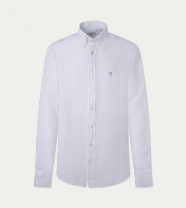 Hackett Long Sleeves - White Casual Shirts