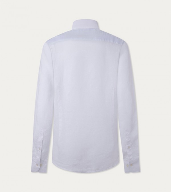 Hackett Long Sleeves - White Casual Shirts