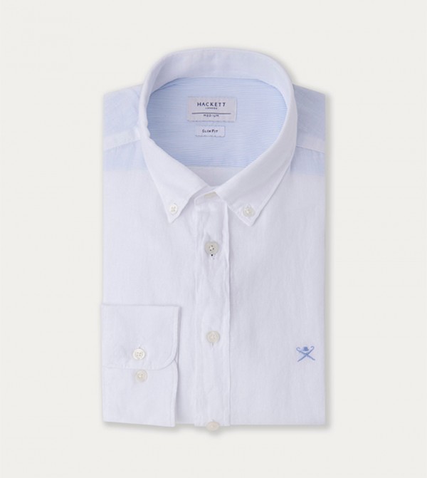 Hackett Long Sleeves - White Casual Shirts
