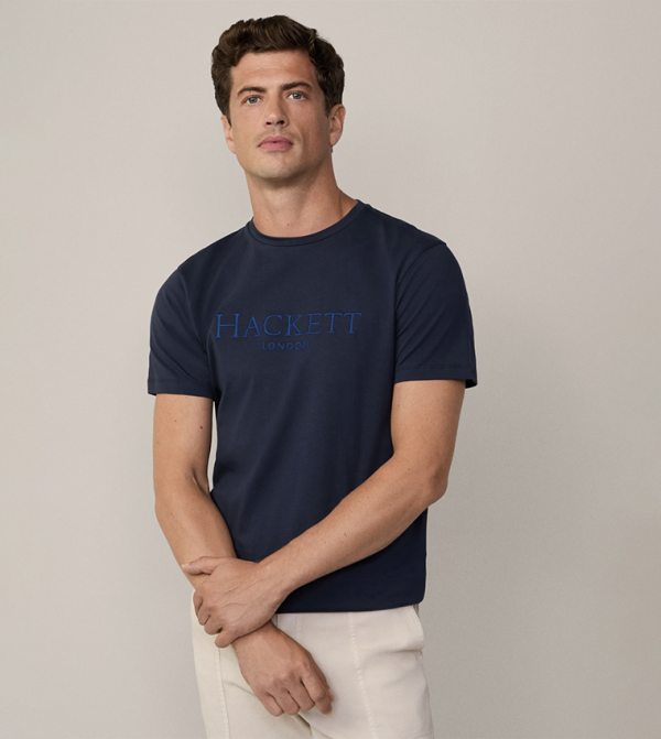 Hackett  Clothing - Blue Round Neck T-Shirts