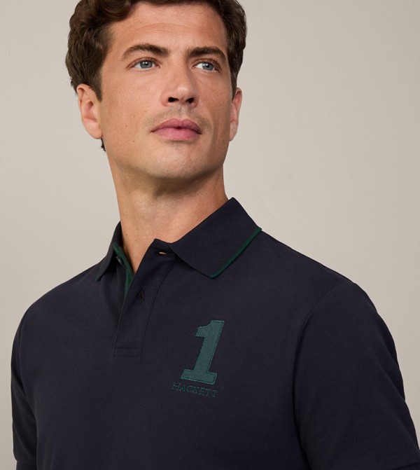 Hackett  T-Shirts - Navy Polo T-shirts