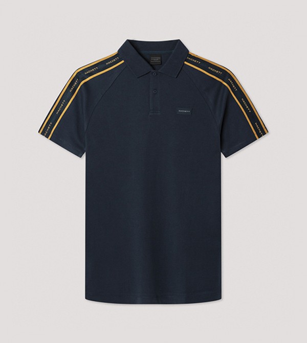Hackett  T-Shirts - Navy Polo T-shirts