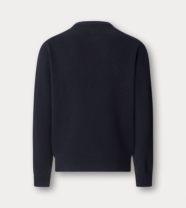 هاكيت  سترات و كارديغانات  - كحلي Round Neck Sweaters