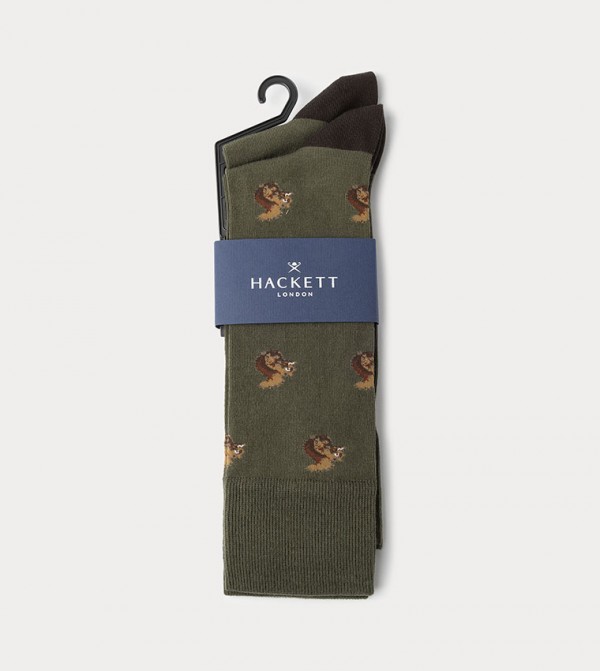Hackett Hackett - Olive Calf Length Socks