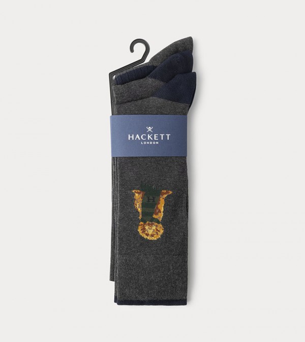 Hackett Hackett - Grey Calf Length Socks