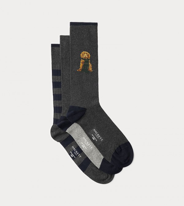 Hackett Hackett - Grey Calf Length Socks