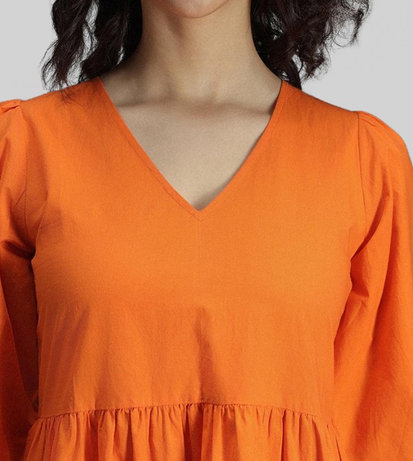 High Star  - Orange Midi Dresses