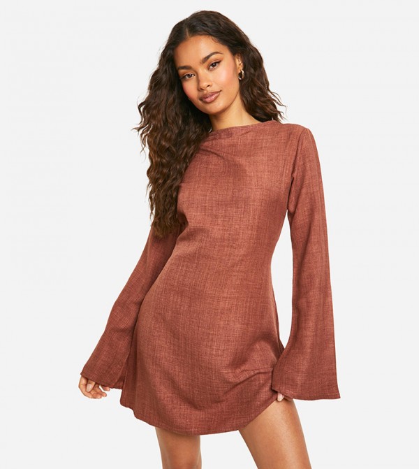 boohoo  Dresses - Brown Casual Dresses