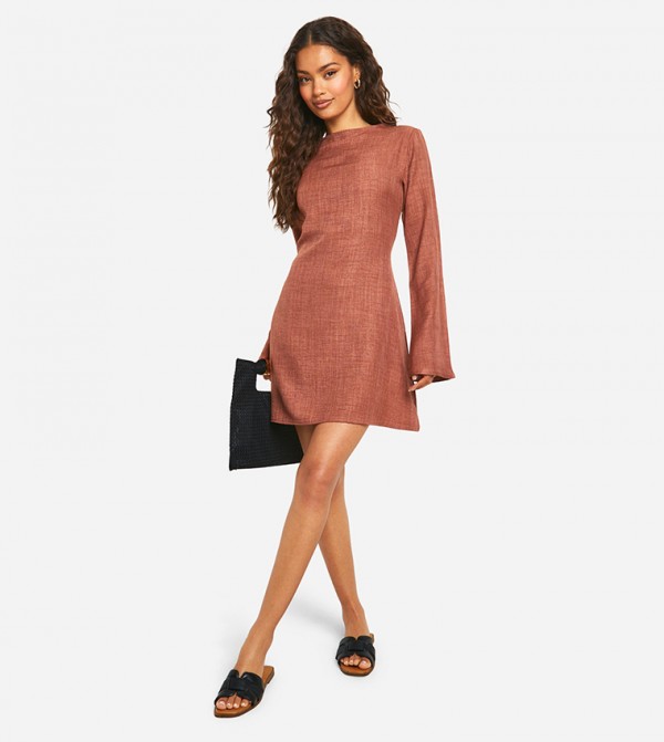boohoo  Dresses - Brown Casual Dresses