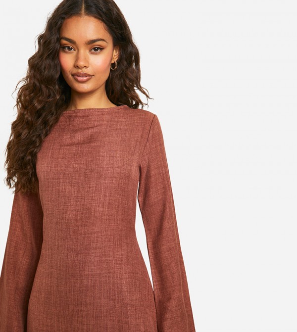 boohoo  Dresses - Brown Casual Dresses