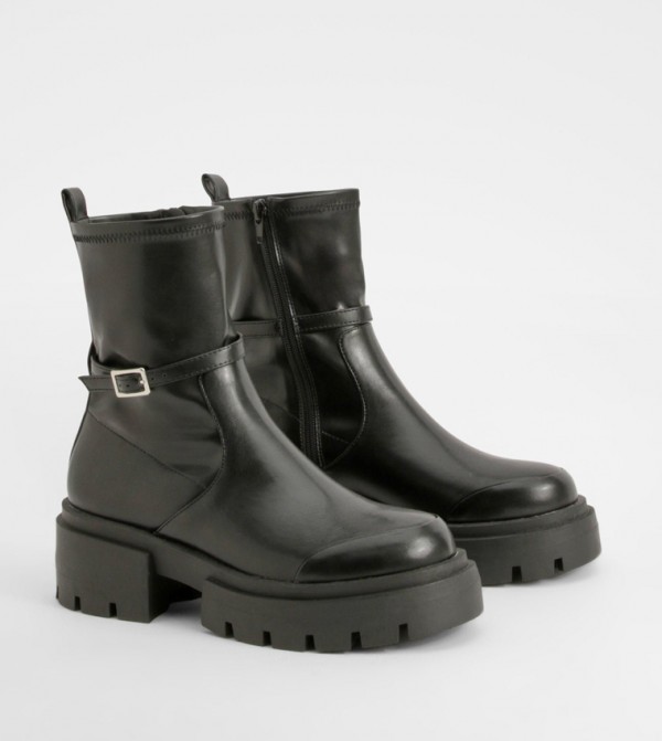 boohoo  Boots - Black Mid Calf Boots