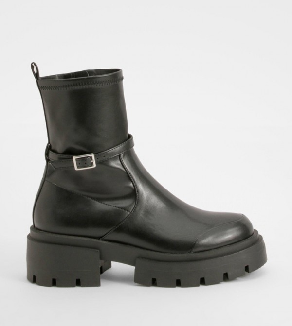 boohoo  Boots - Black Mid Calf Boots