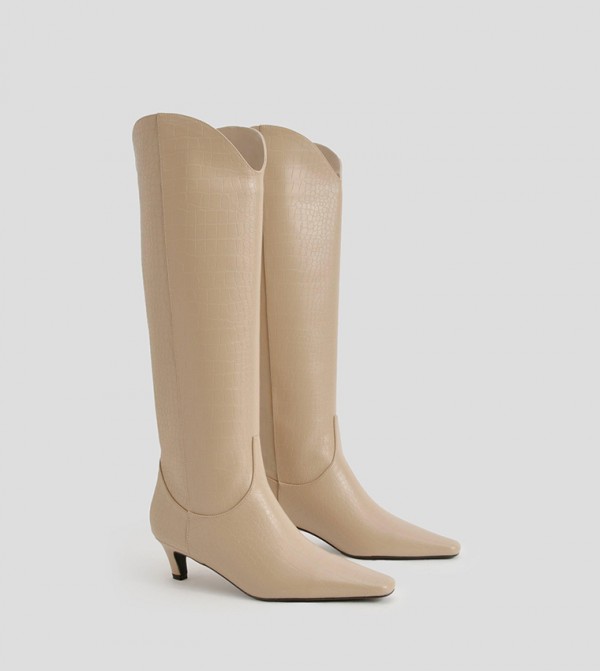boohoo  Knee High Boots - Nude Knee length Boots