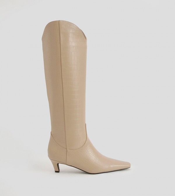 boohoo  Knee High Boots - Nude Knee length Boots