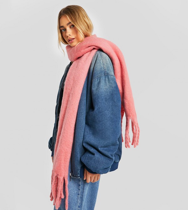 بوهو  أوشحة صوفية - وردي Woolen Scarves