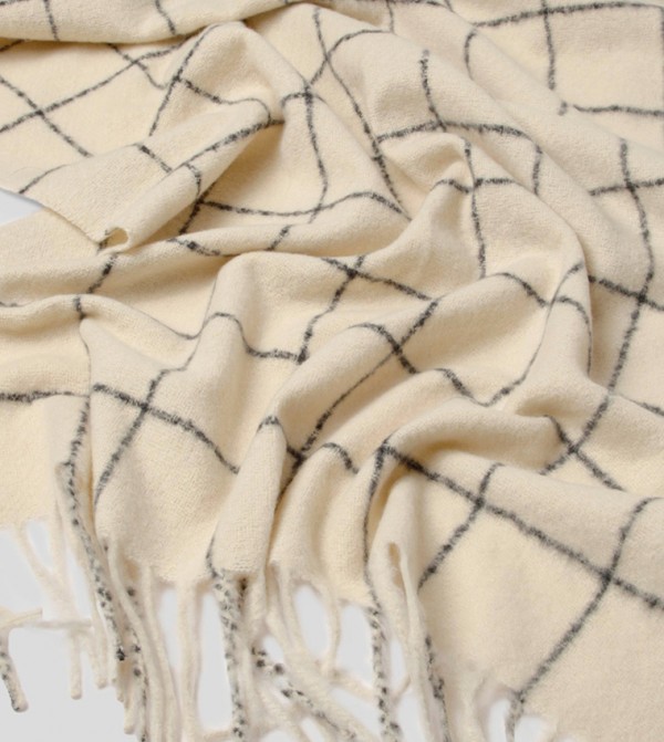 بوهو  أوشحة صوفية - أبيض Woolen Scarves