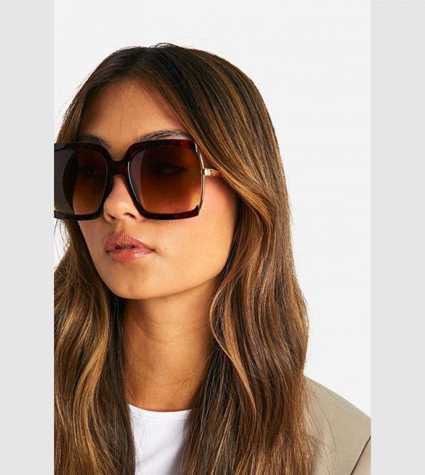 بوهو  نظارات الشمسية - بني  Retro Sunglasses