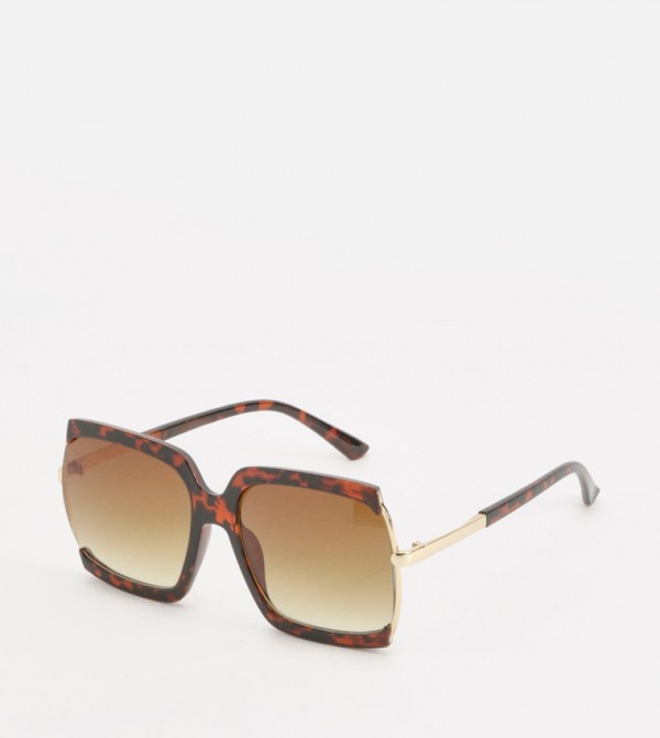 بوهو  نظارات الشمسية - بني  Retro Sunglasses