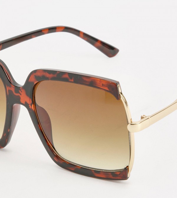 بوهو  نظارات الشمسية - بني  Retro Sunglasses