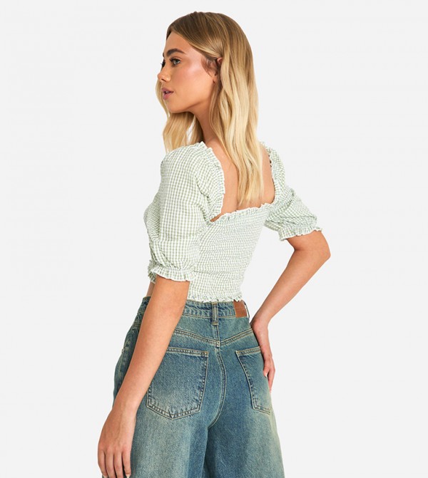 بوهو  توبات قصيرة - أخضر Cropped Tops