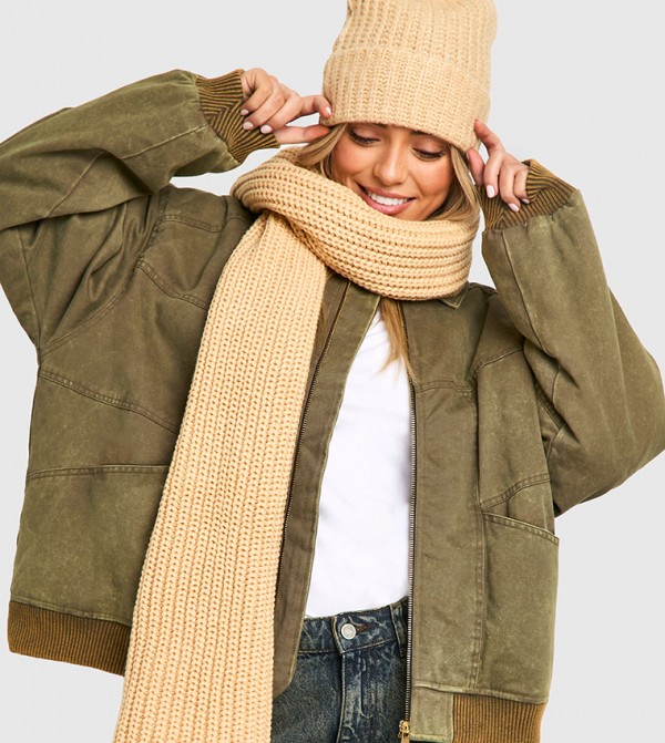 بوهو  أوشحة صوفية - بيج Woolen Scarves